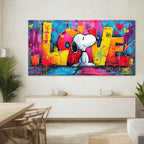 Snoopy Love Graffiti Pop Art Impasto Painting