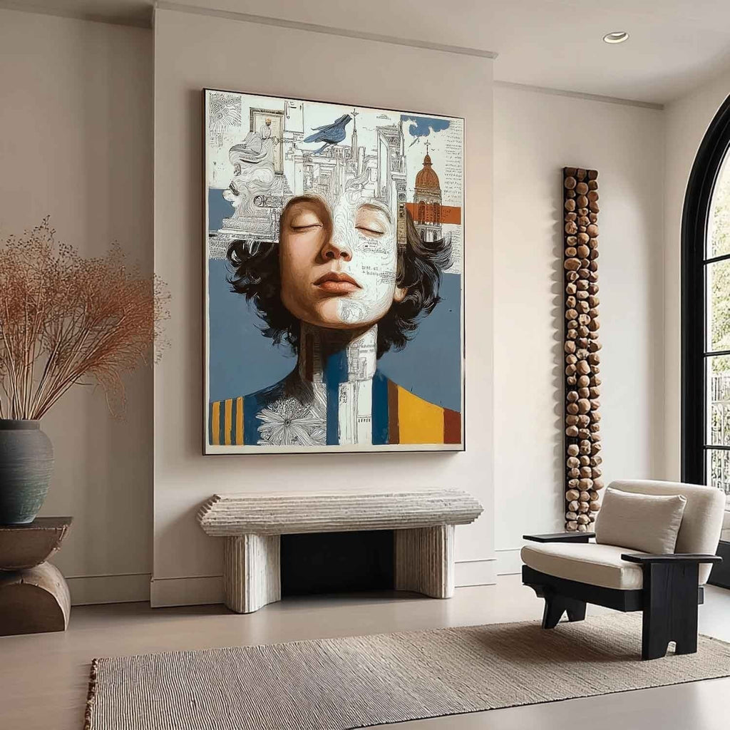 Surreal City Portrait Art Oil Painting