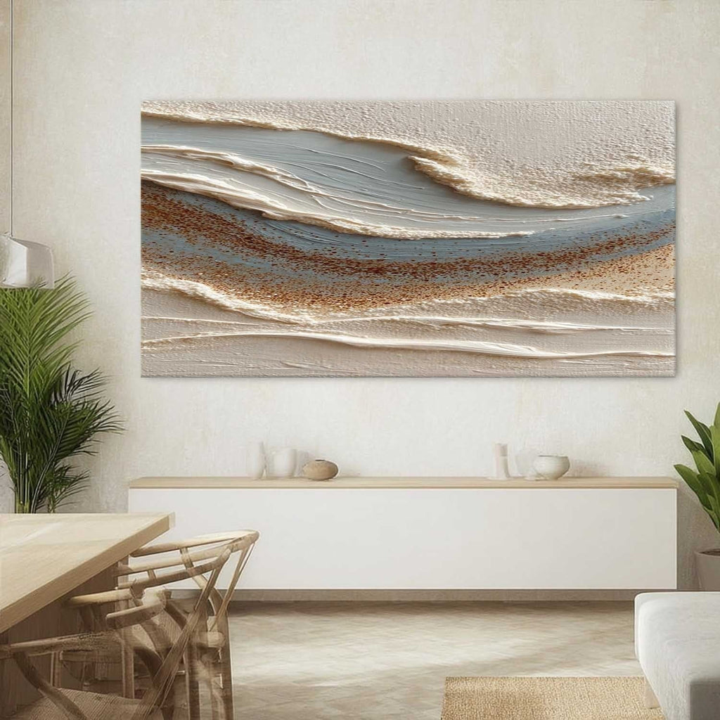 Wall Art Abstract Coastal Sand Wave Beige