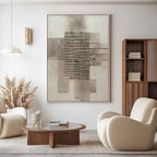 Wabi-Sabi Stacked Stone Bas-Relief Painting