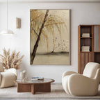 Autumn Willow Lake 3D Impasto Painting