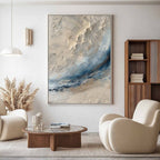 Wabi-Sabi Coastal Bas-Relief Painting