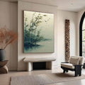 Misty Lakeside Bamboo 3D Impasto Painting