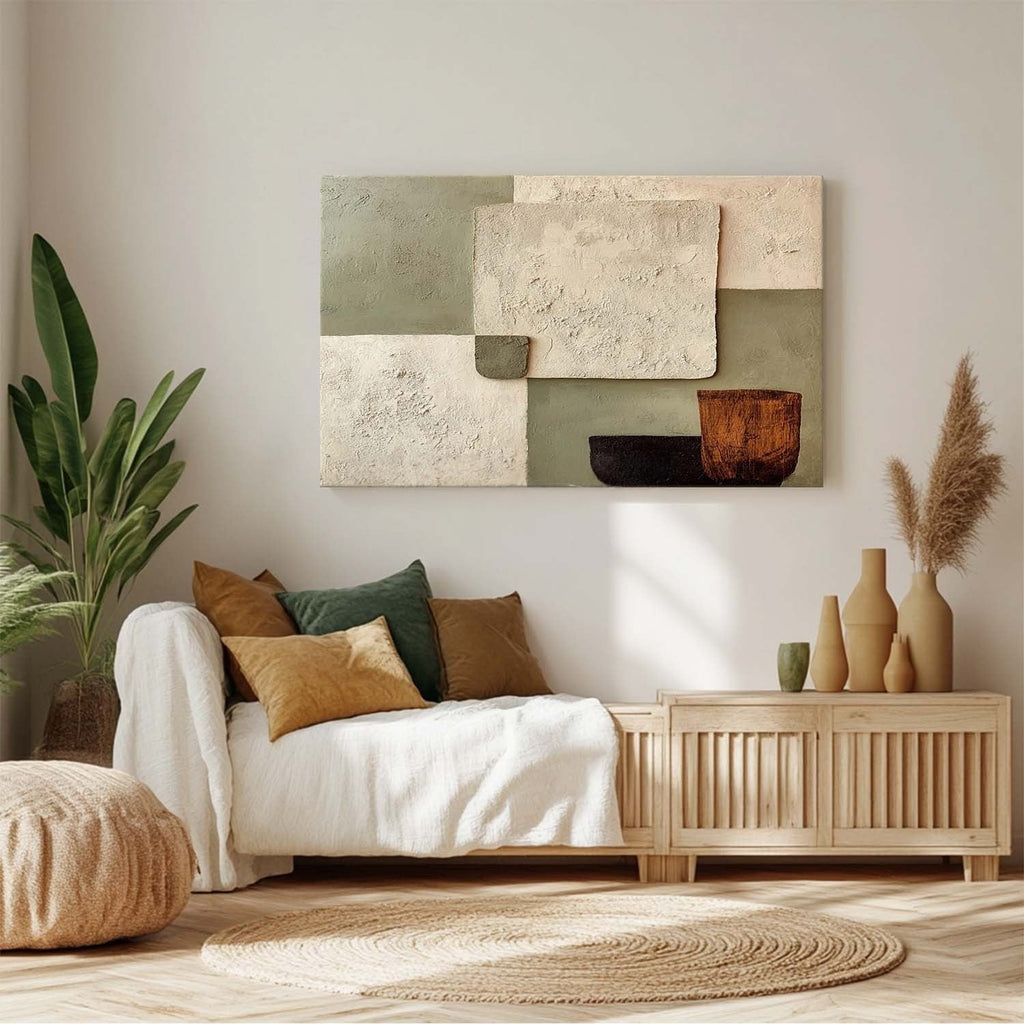 Wabi-Sabi Color Block Texture Painting