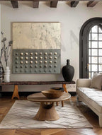 Neutral Tone Textured 3D Dot Wall Art