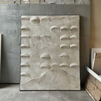 Concrete Texture Semi-Circular Relief Painting