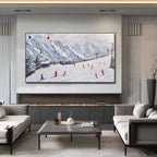 Plaster Art Texture Winter Landscape Painting