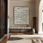 Concrete Texture Semi-Circular Relief Painting