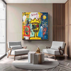 Graffiti Style Abstract Skull Painting