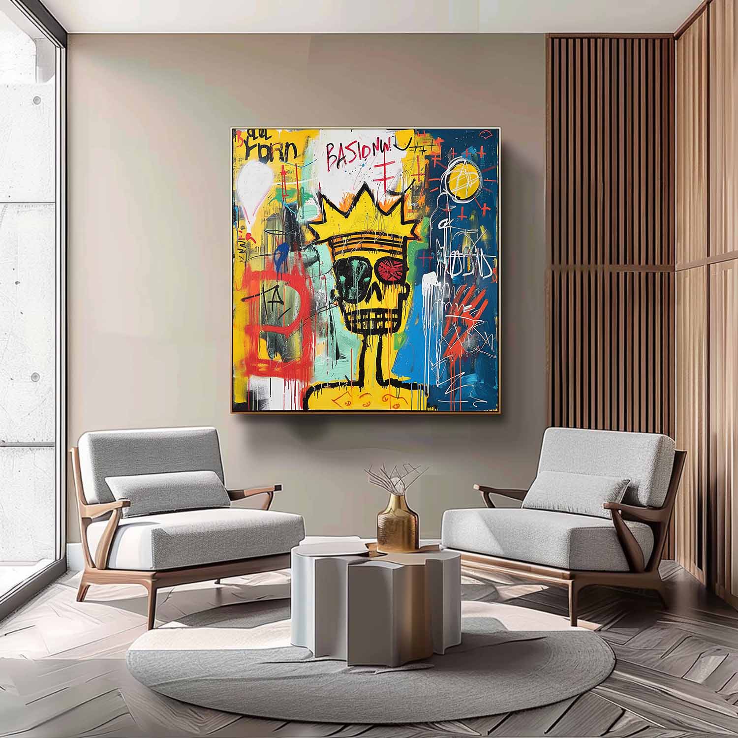 Graffiti Style Abstract Skull Painting
