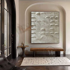 Concrete Texture Semi-Circular Relief Painting