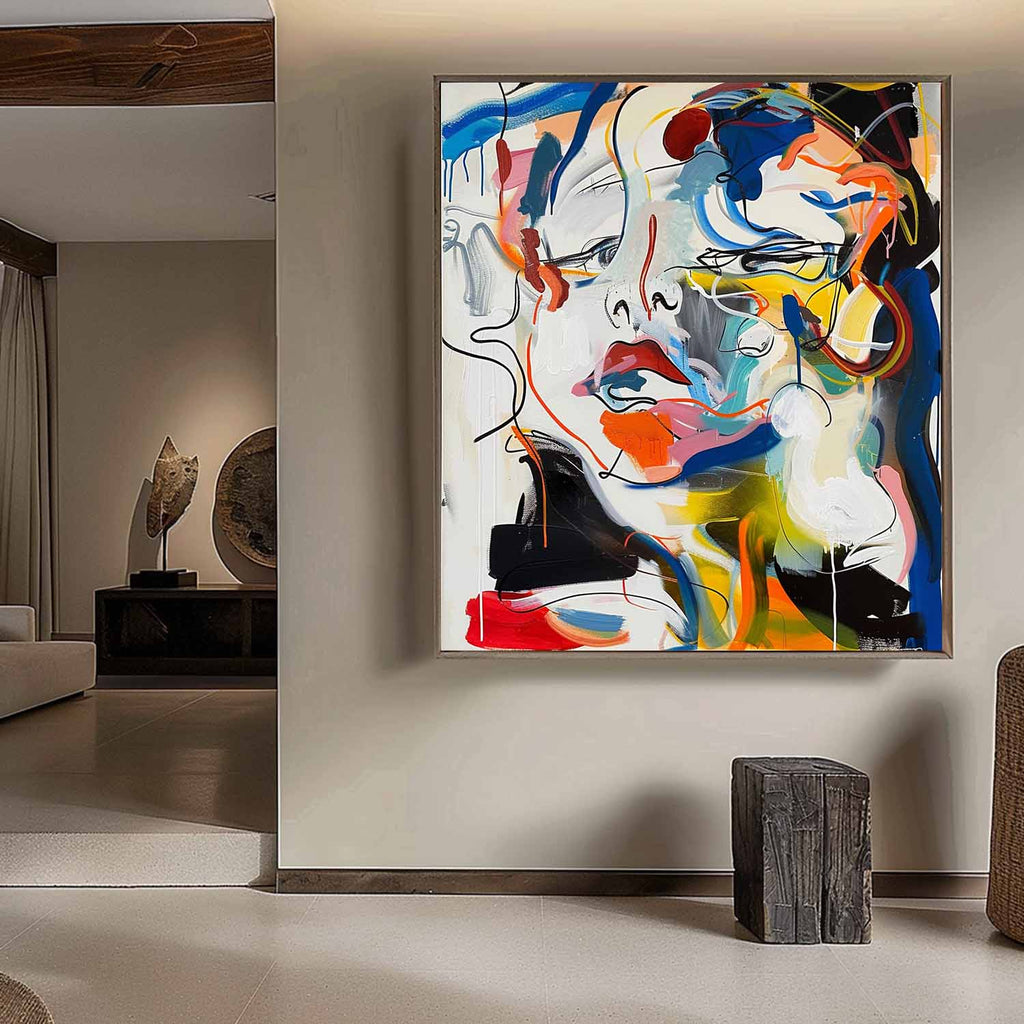 Lovers' Faces Expressionist Impasto Painting