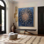 Circular Textured Abstract Art Oil Painting