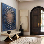 Circular Textured Abstract Art Oil Painting