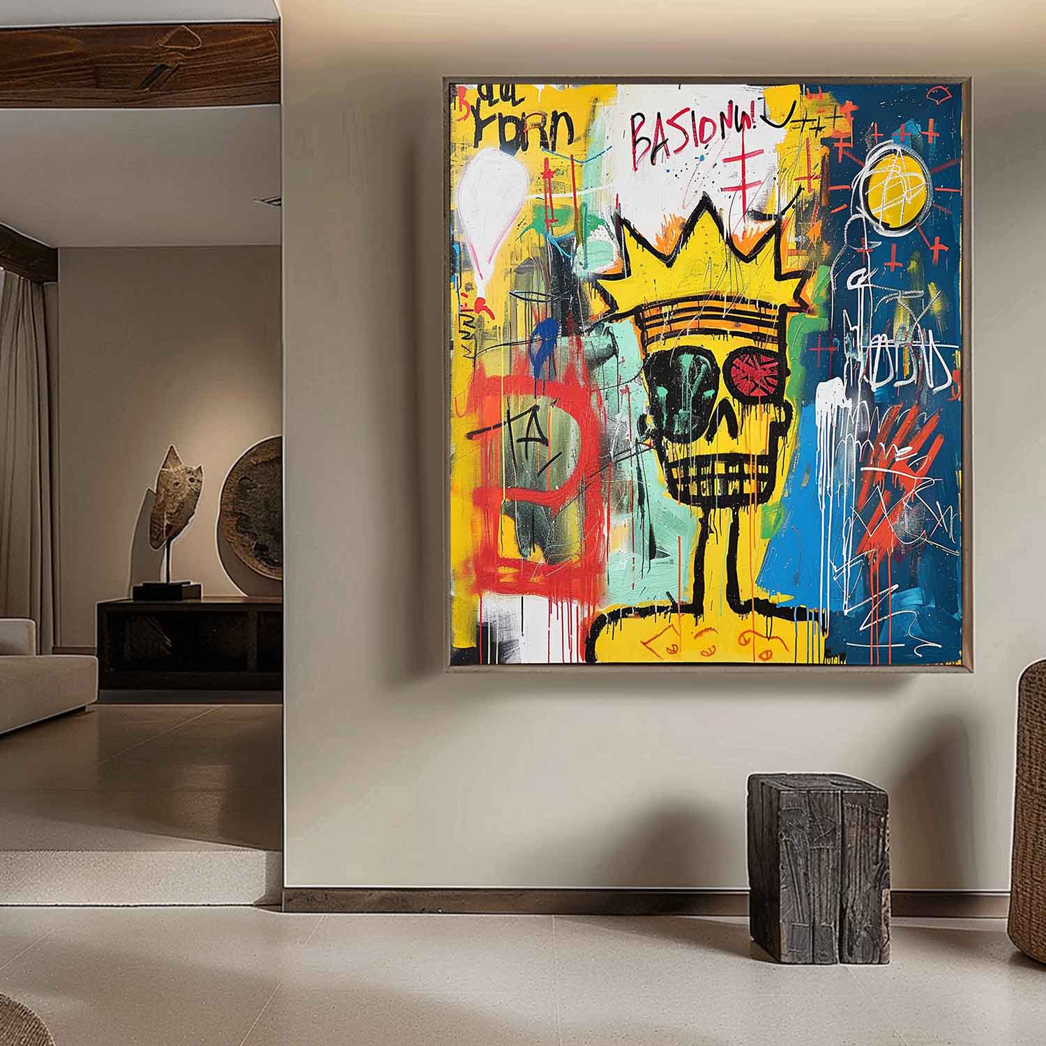 Graffiti Style Abstract Skull Painting
