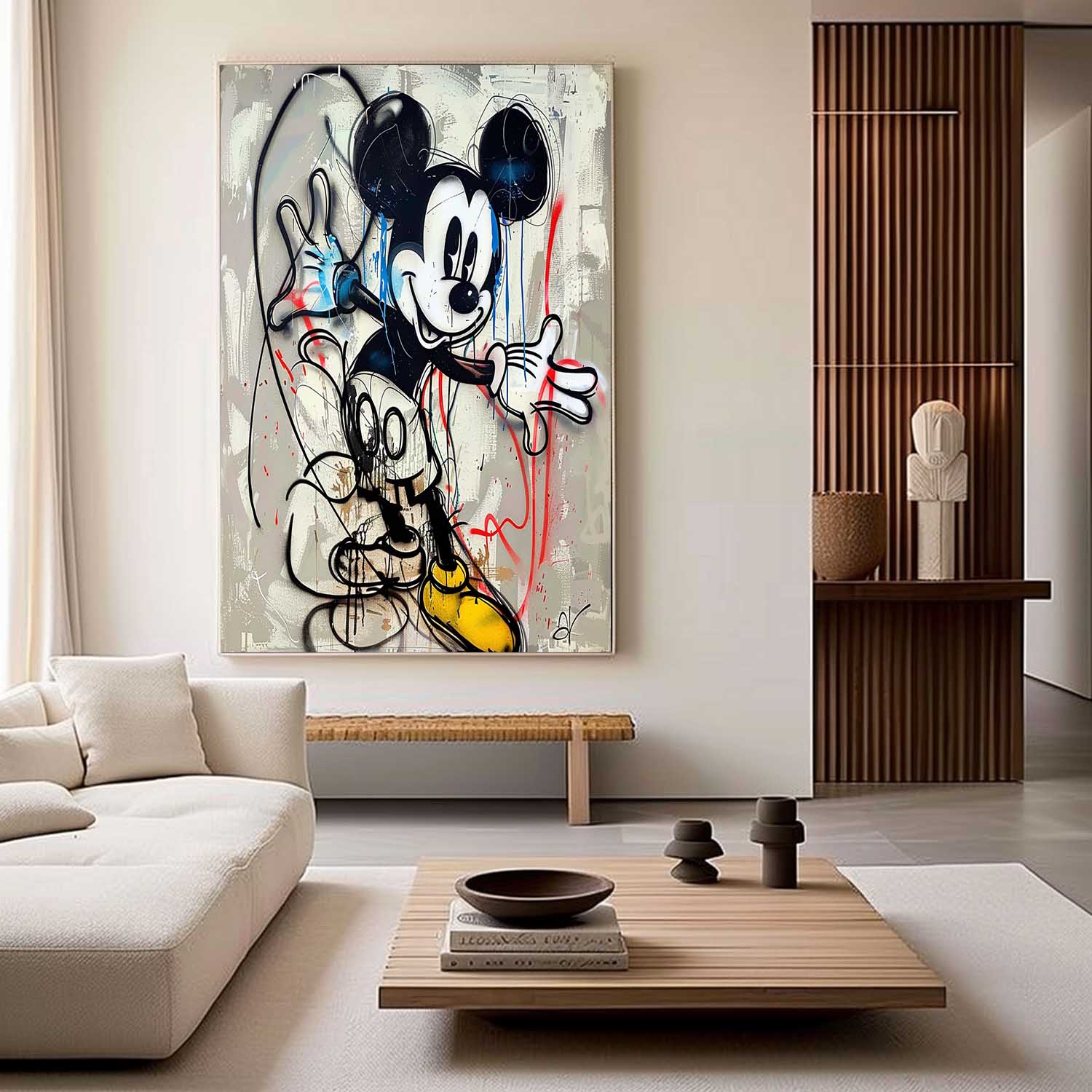 Wall Art Abstract Graffiti Mickey Pop Modern