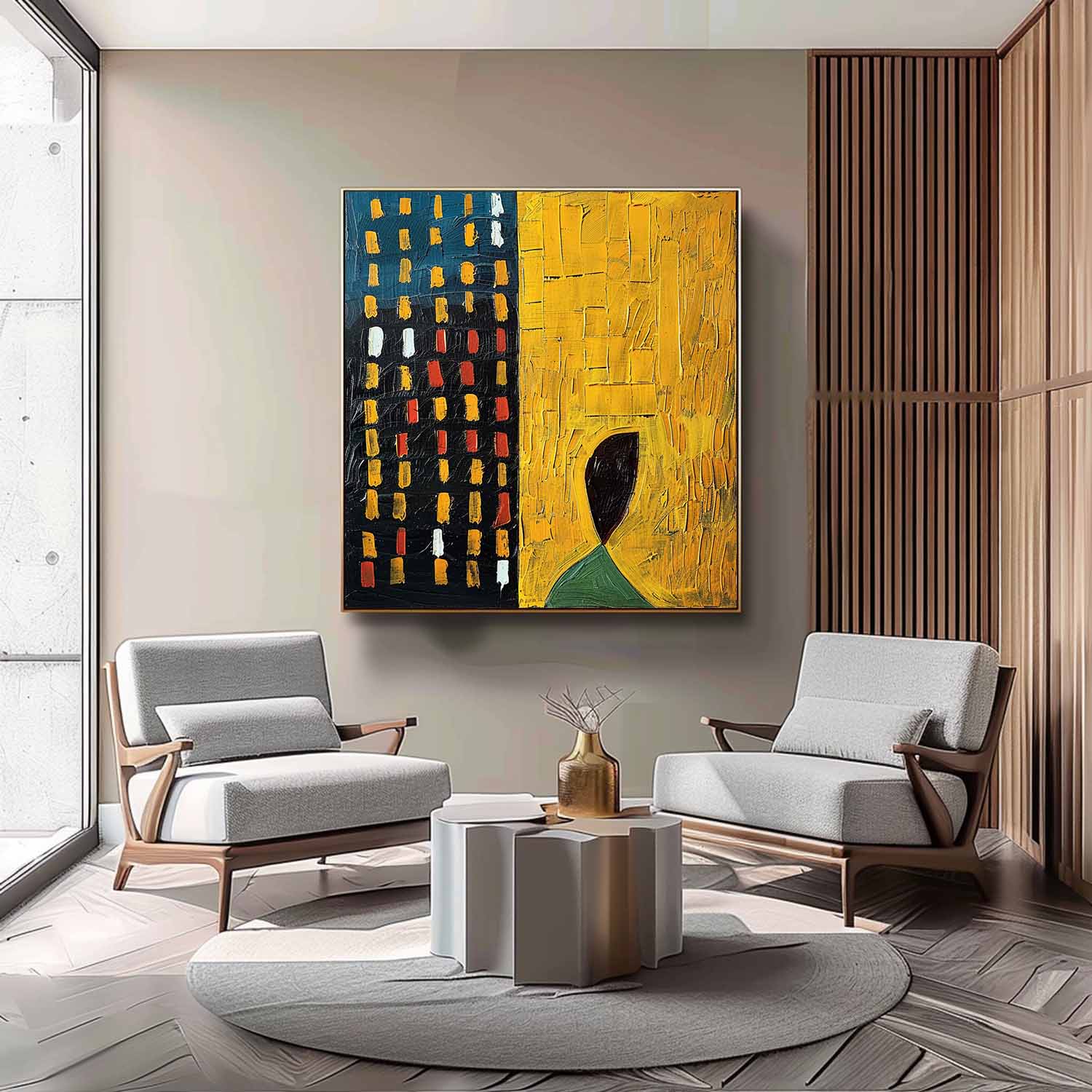 Textured Bold Contrast Oil Painting