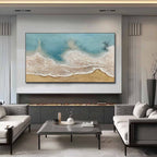 Textured Coastal Wave Painting