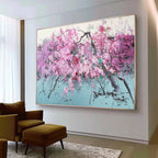 Hyperrealism Art Vibrant Cherry Blossom Tree Painting
