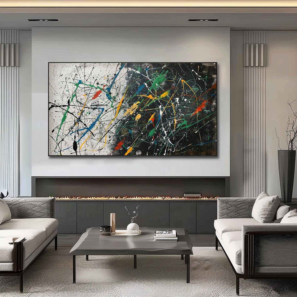 Textured Colorful Splatter Oil Painting Strokes Vibrant