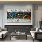 Abstract Expressionist Vibrant Splatter Action Painting