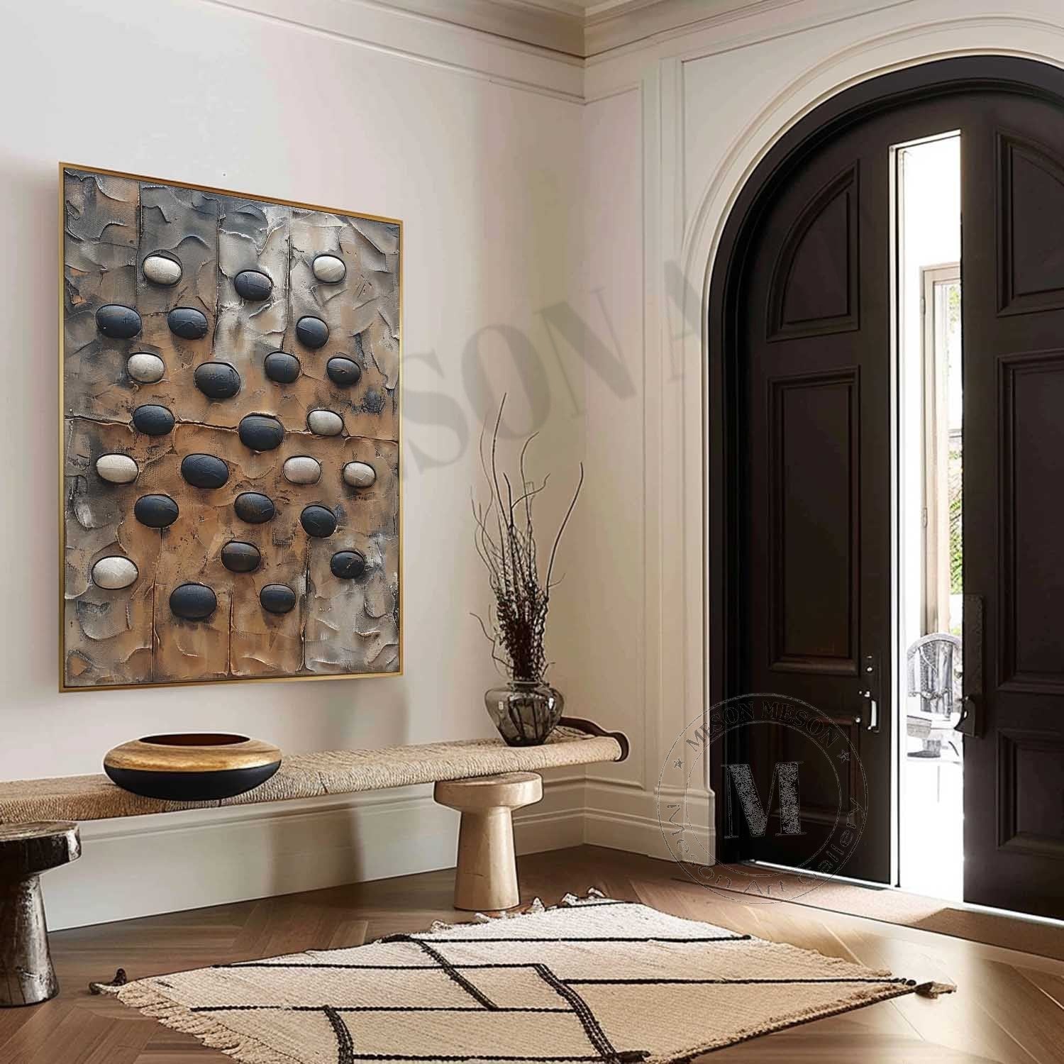 Textured River Stone Relief Painting