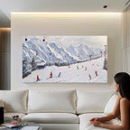 Plaster Art Texture Winter Landscape Painting