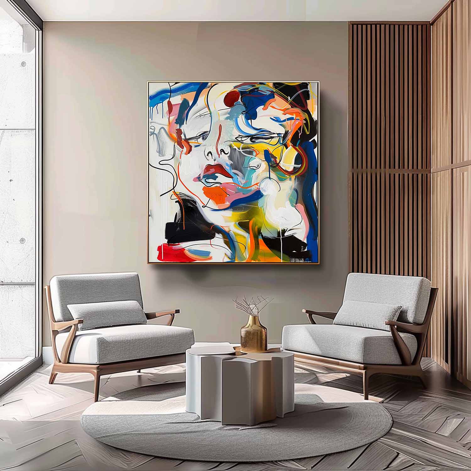 Lovers' Faces Expressionist Impasto Painting