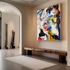 Lovers' Faces Expressionist Impasto Painting