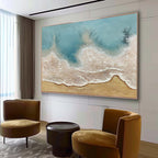 Textured Coastal Wave Painting