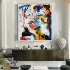 Lovers' Faces Expressionist Impasto Painting