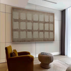 Neutral Tone Grid Texture Oil Painting