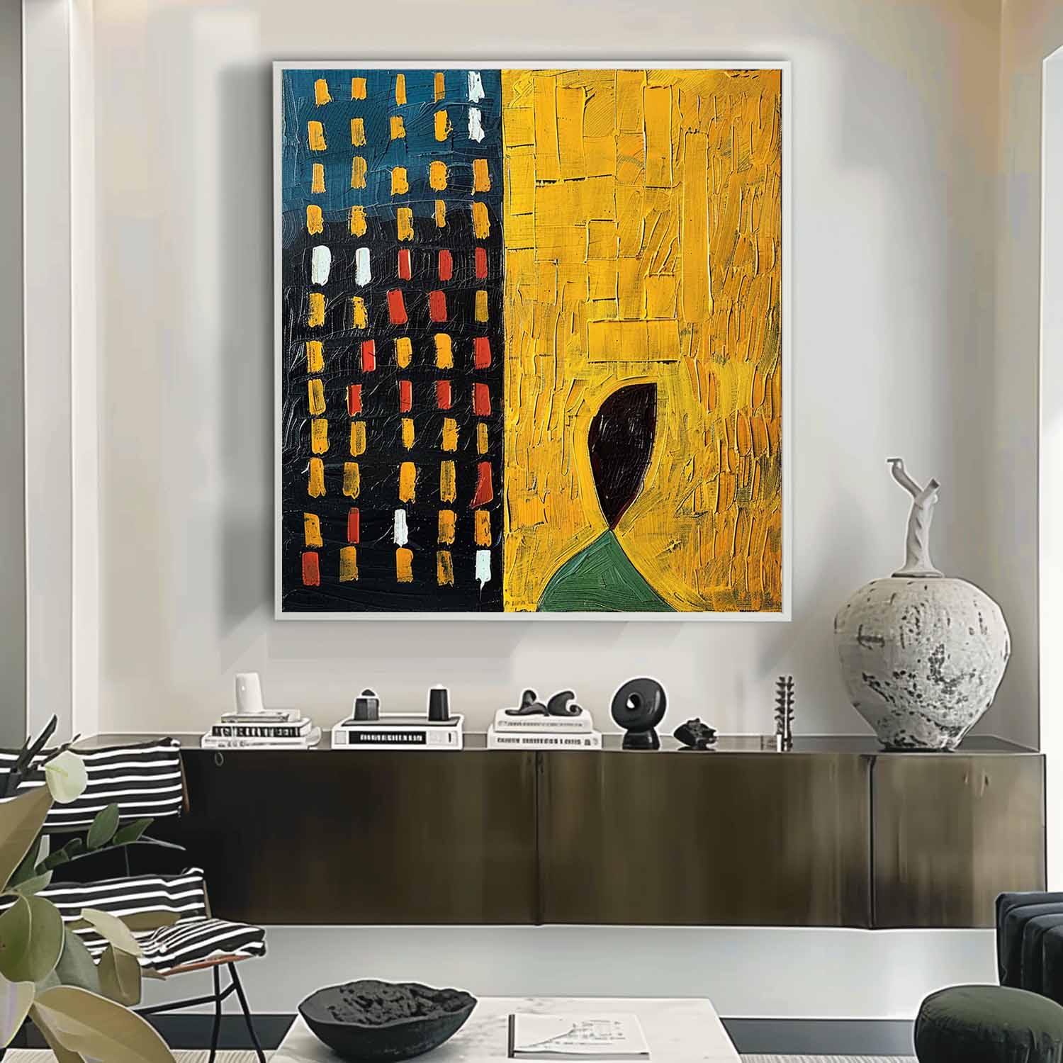 Textured Bold Contrast Oil Painting
