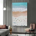 Aerial Summer Beach Impasto Painting