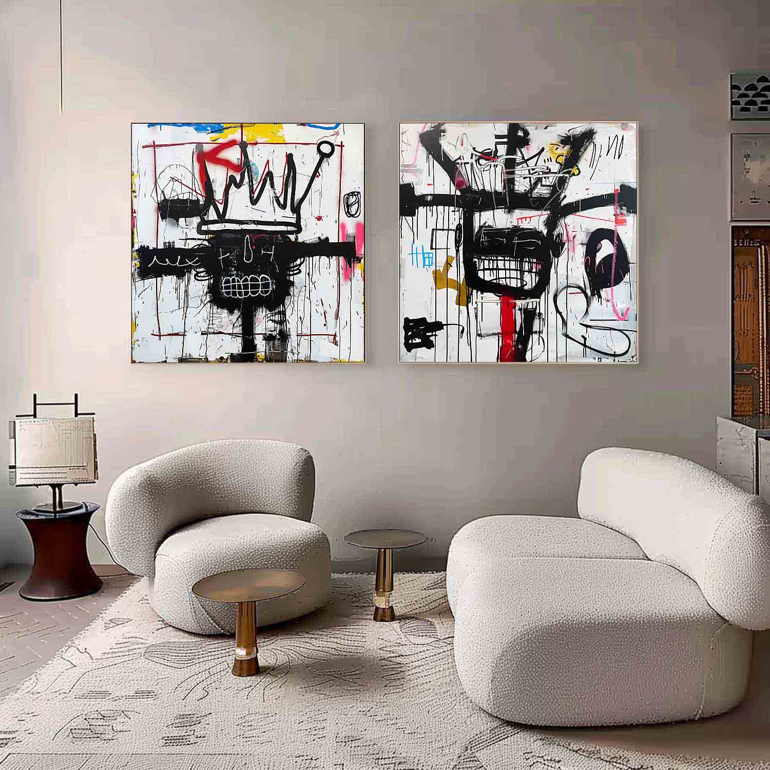 2-Piece Graffiti Abstract Diptych Painting