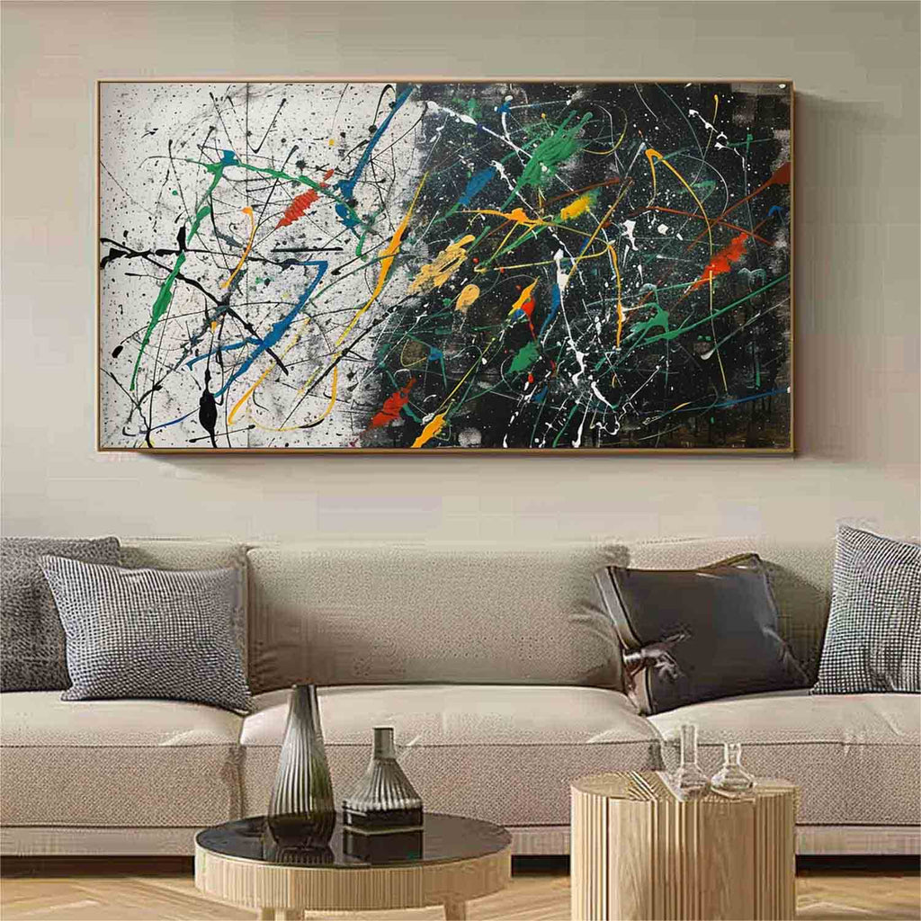 Textured Colorful Splatter Oil Painting Strokes Vibrant