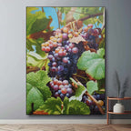 Vibrant Vineyard Grape Cluster Oil Painting