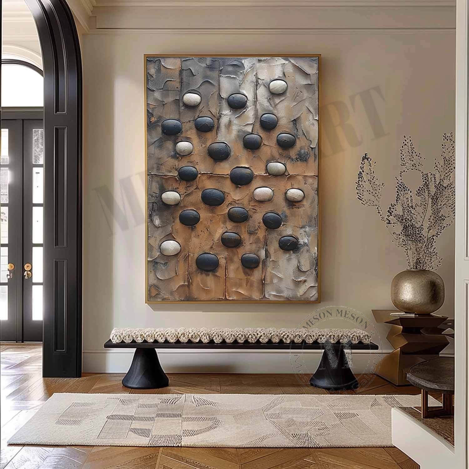 Textured River Stone Relief Painting