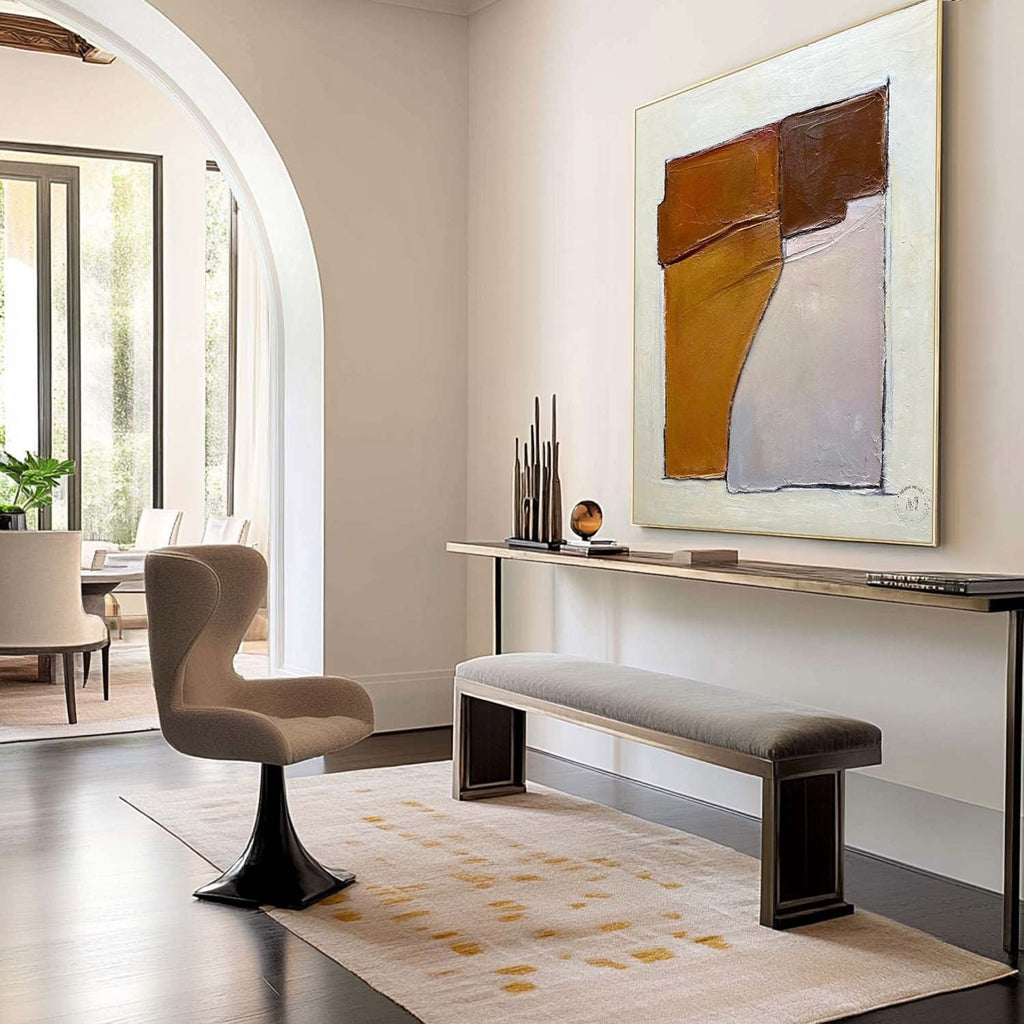 Wall Art Abstract Block Warm Tones