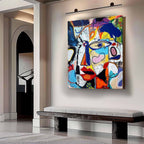 Graffiti Abstract Cubist Faces Painting