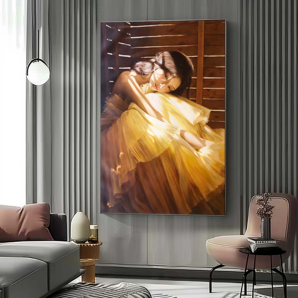 Golden Hour Serenity Oil Painting
