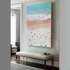 Aerial Summer Beach Impasto Painting