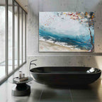 Abstract Coastal Autumn Tree Oil Painting