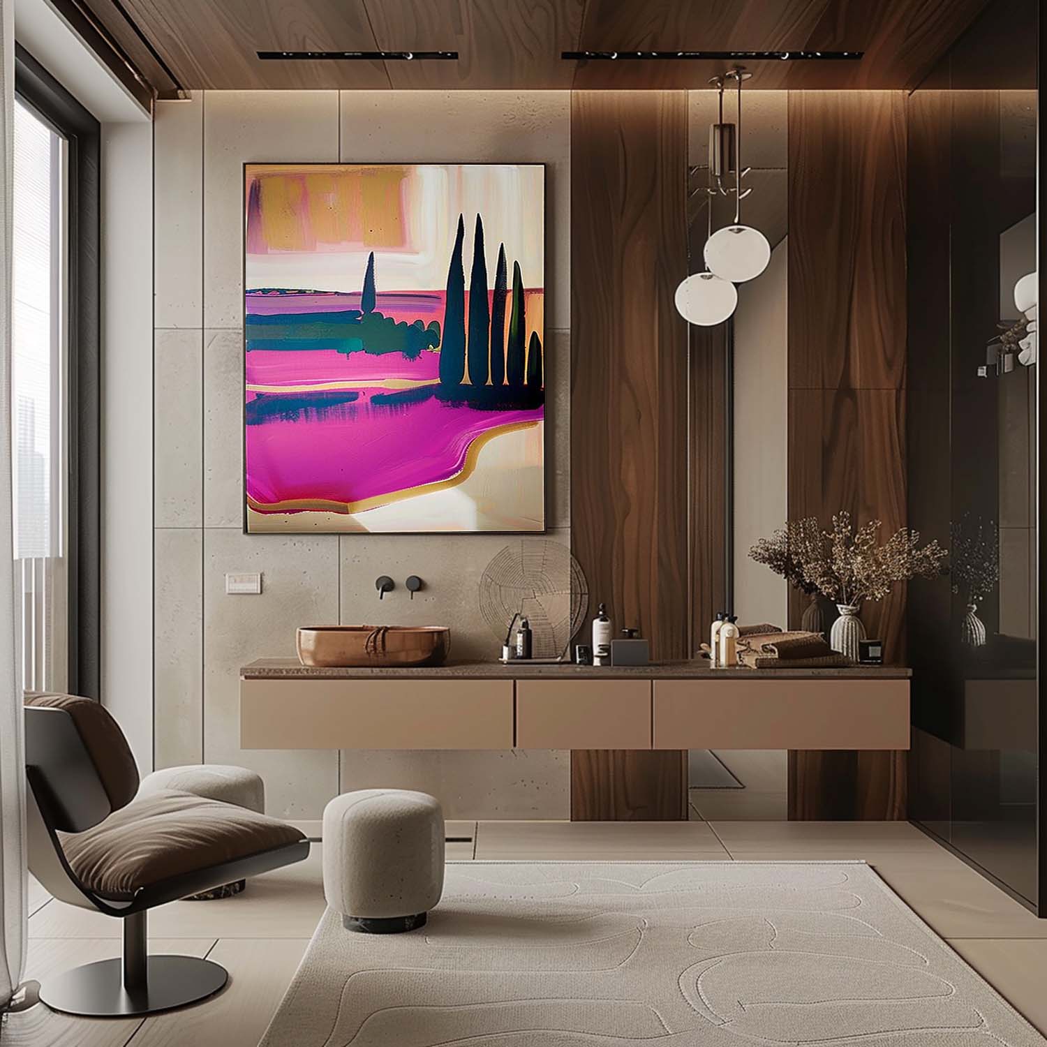 Vibrant Mediterranean Landscape Oil Painting