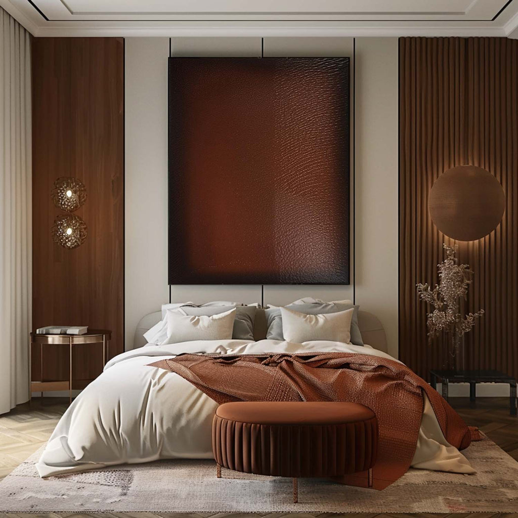 Dark Brown Leather Effect Oil Painting