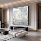 Minimalist Gray White Painting Textured Modern Wall Art