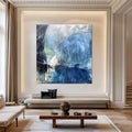 Wall Art Abstract Blue Water Linear Modern