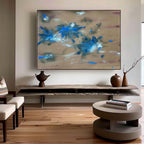 Abstract Expressionist Blue Burst Painting Colorful