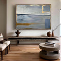 Tactile Neutral Abstract Oil Painting Gold Luxe Modern