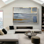 Tactile Neutral Abstract Oil Painting Gold Luxe Modern